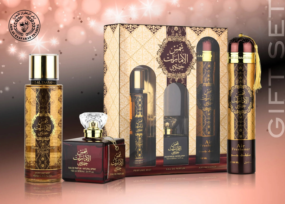 Shams AL Emarat Khususi 3-Piece Gift Set / Mist / Attar (100ml)/ room spray